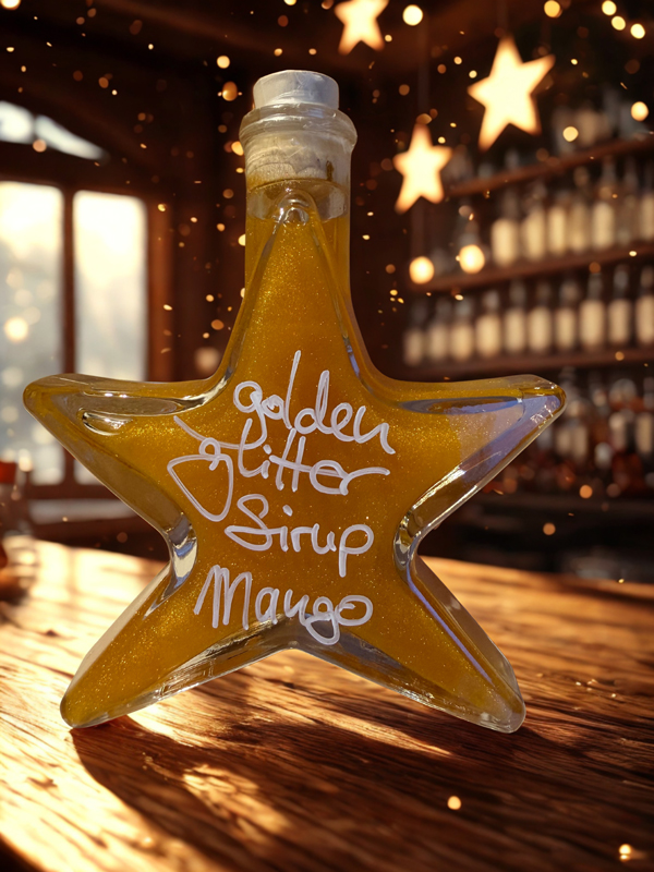 Glitter Sirup Mango in Sternenflasche