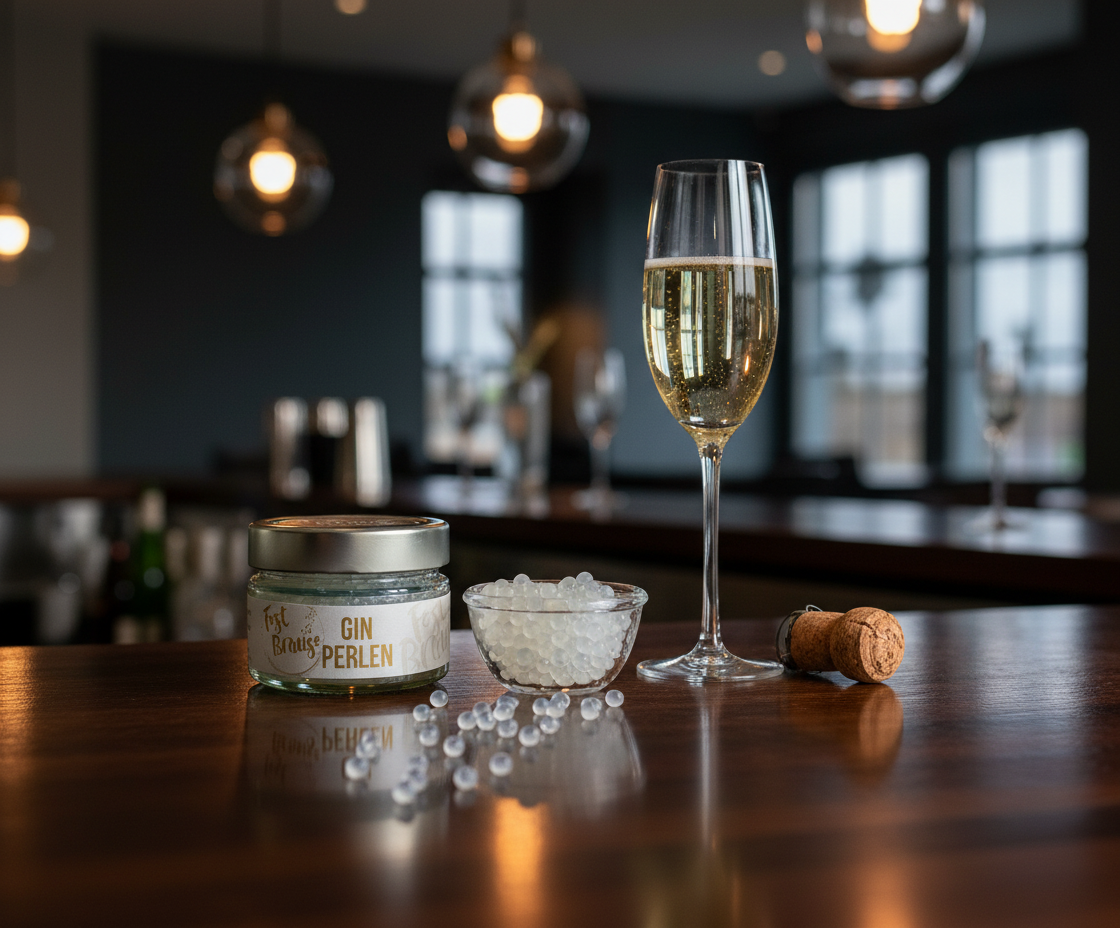 Gin Gourmet Perlen in Sekt Bar